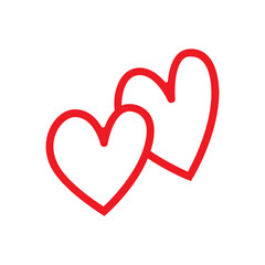 Heart clip art design on plain white transparent isolated background for card, shirt, hoodie, sweatshirt, apparel, tag, mug, icon, poster or badge