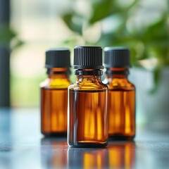 bottles with medical fluids