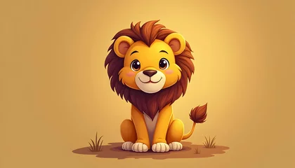 Adorable Baby Lion Cub Illustration Cute Wildlife Art