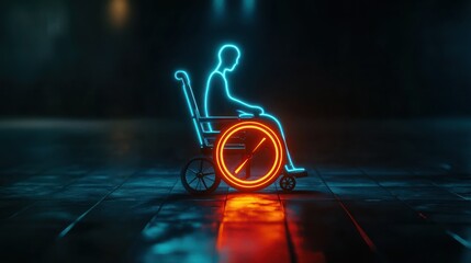 Modern, universally recognized disabled icon with a person in a wheelchair, set in a circle