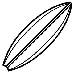 Modern Surfboard Line Illustration
