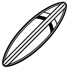 Modern Surfboard Line Illustration