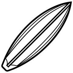 Modern Surfboard Line Illustration