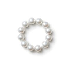 Obraz premium Top view natural pearl women bracelet or necklace, isolated on a white background