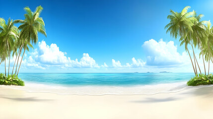 Tropical Beach 3D Illustration