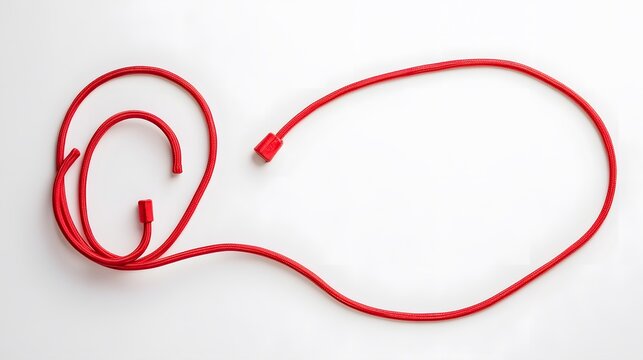 Red cord forms a number two zero design