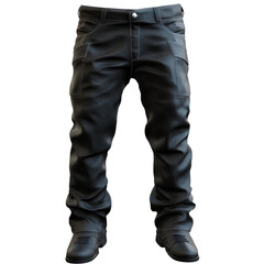 A pair of black men's pants, transparent background PNG