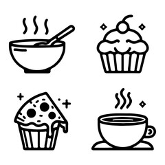 bread icon minimal lines on white background