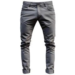  A gray pant isolated on a transparent background, a PNG
