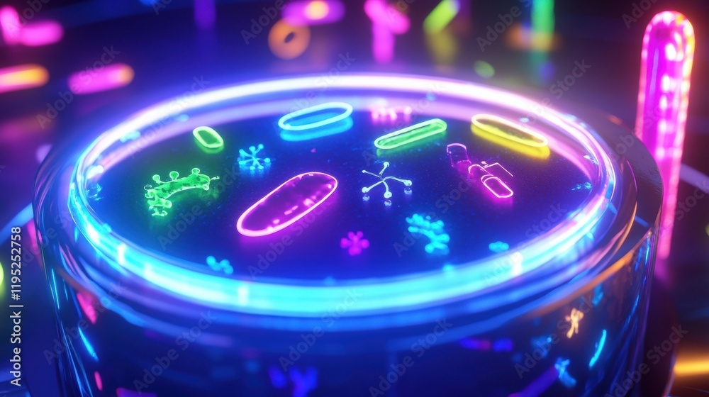 Fototapete shield deflecting harmful microbes in a vivid and colorful display of safety technology. generative 