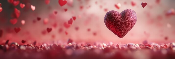 Valentines Day glitter heart Banner