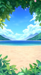 Tropical Beach Illustration: Summer Paradise
