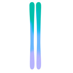 Colorful gradient ski illustration