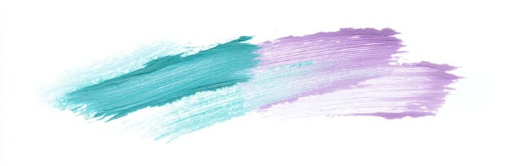 Soft pastel strokes blend harmoniously on a background of white space in tranquil lavender and teal hues