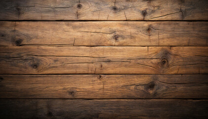 Fototapeta premium A rustic wooden surface, the warm brown color of aged wood grain showcasing natural beauty. This photorealistic capture of wood textures for any project background.