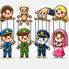 set of cartoon characters