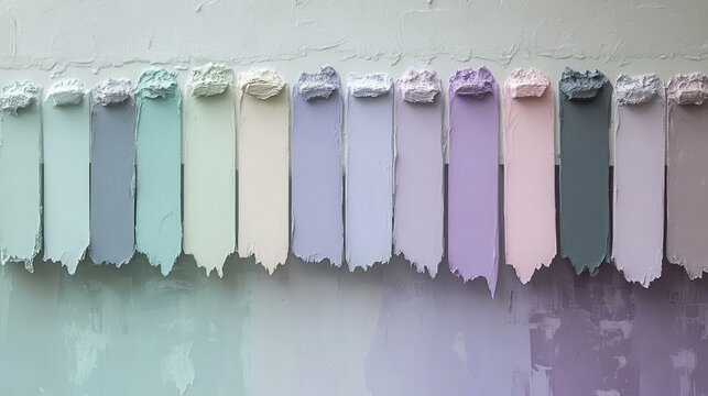 Elegant color palette featuring a gradient transition from muted lavender to pastel mint blending beautifully into the canvas