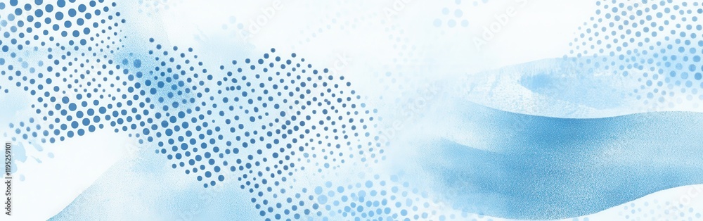 Poster elegant dotted design in pastel blue tones with softly arranged pencil stroke dots for a balanced ap