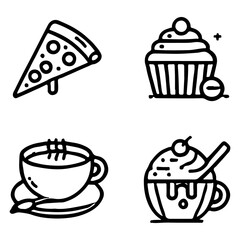 bread icon minimal lines on white background