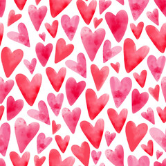 Cute hand drawn hearts seamless pattern, lovely romantic background, great for Valentine's Day, Mother's Day, textiles, wallpapers, banners  - vector design