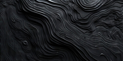 Abstract Topographic Texture: Dark Gray Undulating Lines
