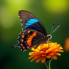 Nature’s Jewel: A Vibrant Butterfly in Floral Bliss