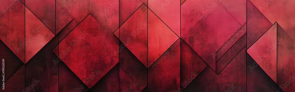 Poster Textured geometric pattern in shades of deep red and soft pink with a warm and inviting tone