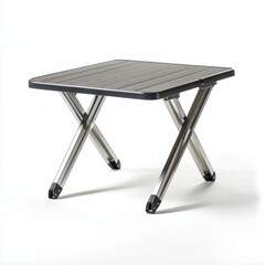 Foldable picnic table with aluminum frame and durable surface suitable for outdoor activities and gatherings