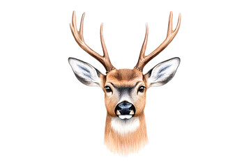 Fototapeta premium Deer silhouette wildlife simple drawing animal isolated on white background 