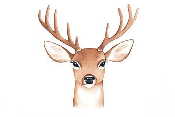 Deer silhouette wildlife simple drawing animal isolated on white background	