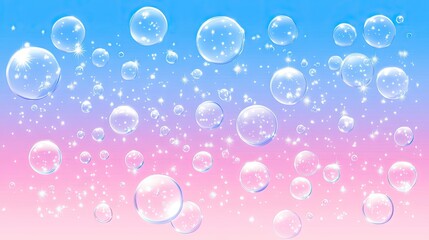 Elegant pink and blue gradient with floating soap bubbles catching subtle highlights, perfect for a dreamy atmosphere.