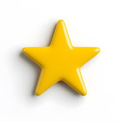 Obraz premium 3d gold glossy yellow star icon isolated on white background