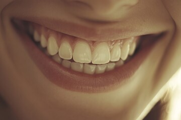 A close-up of perfect teeth, showcasing the beauty and health associated with dental care The smile is warm and inviting, symbolizing happiness and well-being 1