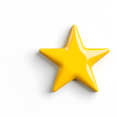 Fototapeta premium 3d gold glossy yellow star icon isolated on white background
