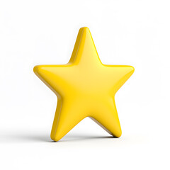 Obraz premium 3d gold glossy yellow star icon isolated on white background