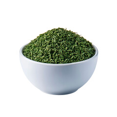 Fresh Green Caraway Seeds in a White Bowl