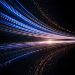 Abstract Speed Lines  Blue  Light Trails  Starry Night  Futuristic Background