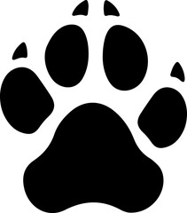 Dog paw print clip art design on plain white transparent isolated background for card, shirt, hoodie, sweatshirt, apparel, card, tag, mug, icon, poster or badge