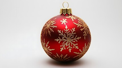 Elegant Red and Gold Christmas Ornament with Snowflake Pattern