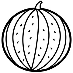 watermelon line art vector