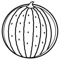 watermelon line art vector