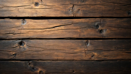 Obraz premium Close-up of weathered wooden planks showcasing natural texture and rustic charm.