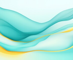 Flowing abstract turquoise yellow wave background