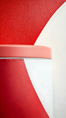 Abstract Red White Cylinder Illustration