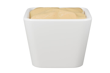 3d mayonnaise sauce. Fast food sauce concept. Minimal Cartoon Ketchup oil, egg yolk sauce red bottle packaging mockup food product icon creative isolated on transparent background. PNG. 3d render.