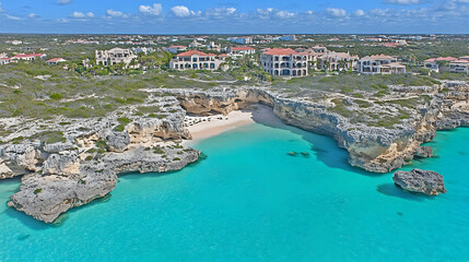 Fototapeta premium Secluded Beach Cove Aerial Photo