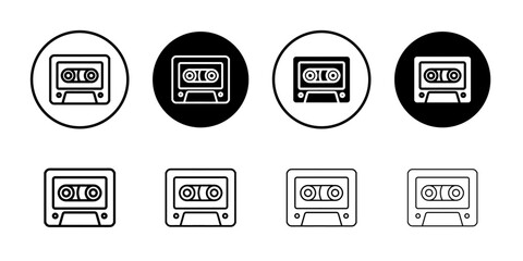 cassete icon Simple outline illustration set