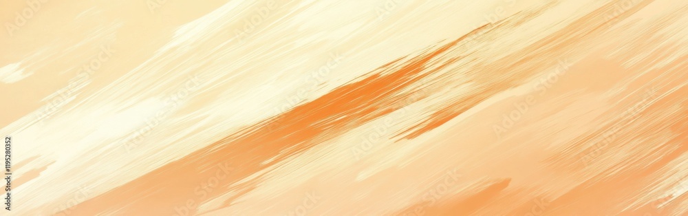Poster background featuring smooth pencil strokes with dashed lines in soft orange and cream hues creates a