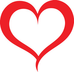 Heart clip art design on plain white transparent isolated background for card, shirt, hoodie, sweatshirt, apparel, tag, mug, icon, poster or badge