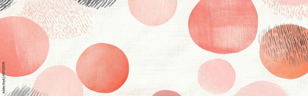 Poster minimalist dotted design features muted coral hues on a light background